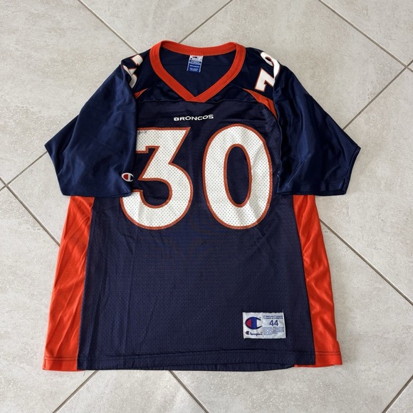 Champion Other - Vintage‎ Terrell Davis Jersey Mens 44 Large Champion Blue Denver Broncos NFL 90s